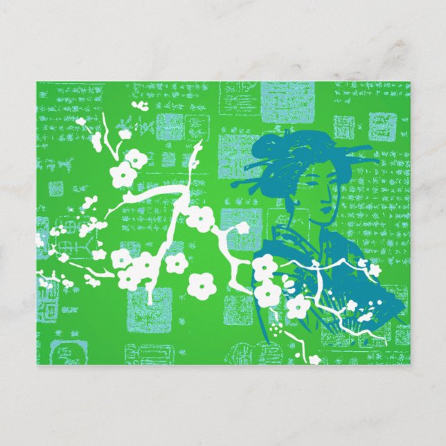 Vintage Asian Collage Vykort (Framsida)