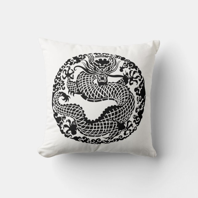 Vintage Asian Dragon, inredningsskudde Kudde (Framsida)