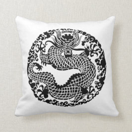 Vintage Asian Dragon, inredningsskudde Kudde