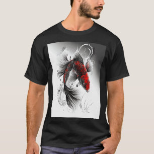 Vintage Asian Japansk Koi Carp Nishikigoi Koi Fis T Shirt