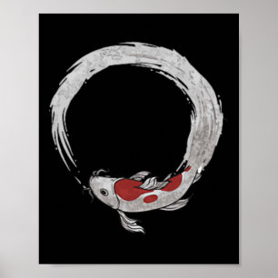 Vintage asiatisk japansk Koi Karp Fiske Nyhetssak Poster