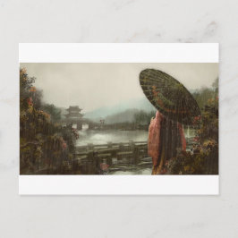 Vintage asiatiska kvinnor i traditionell atmosfär vykort