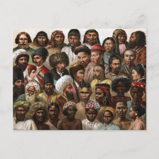 Vintage "Asiens folk" C19 Vykort