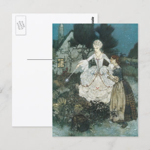 Vintage Askungen Fe-godmor av Edmund Dulac Vykort