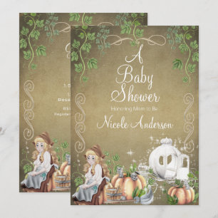 Vintage Askungen saga sagobok Bebis Bebis Shower Inbjudningar