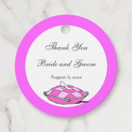 Vintage Askungens toffel på rosa kudde etikett