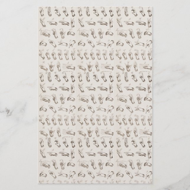 Vintage ASL-teckenspråk - julklapp Brevpapper (Framsida)