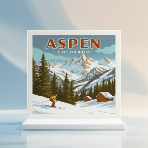 Vintage Aspen Colorado Kakelplatta