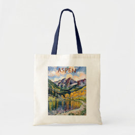 Vintage Aspen Colorado Landskap Van Gogh Stil Tygkasse
