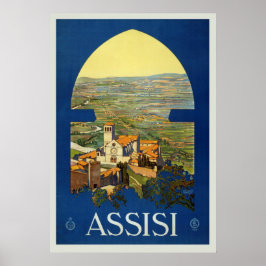 Vintage Assisi, Italien Travel Poster