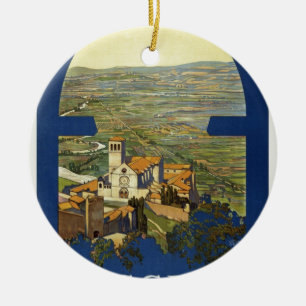Vintage Assisi Travel Julgransprydnad Keramik