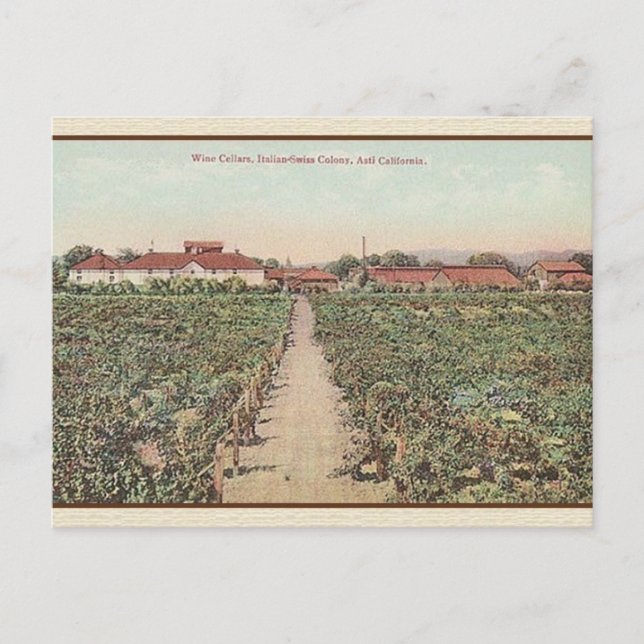 Vintage Asti California Wine Cellars vykort (Framsida)