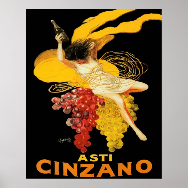 Vintage Asti Cinzano av Cappiello Affisch (Framsidan)