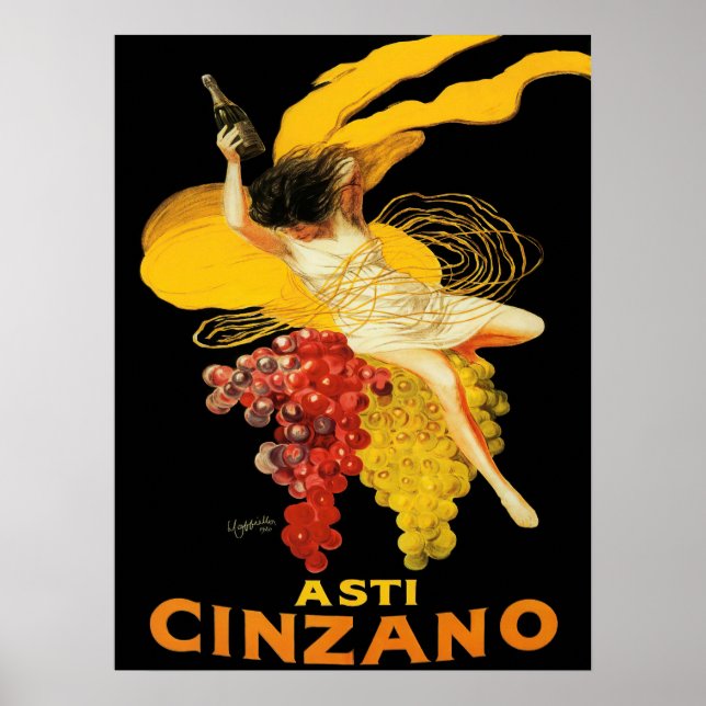 Vintage Asti Cinzano by Cappiello Poster (Framsidan)