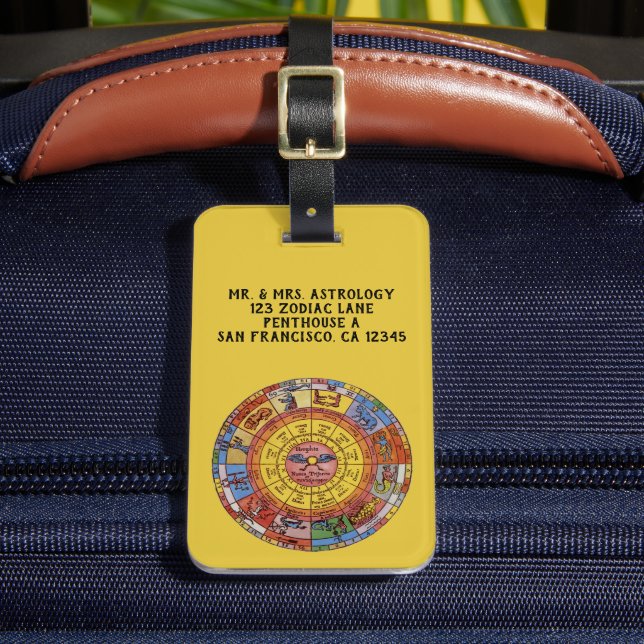 Vintage Astrologi, kelestiellt zodiakhjul Bagagebricka (Framsida Insitu 2)