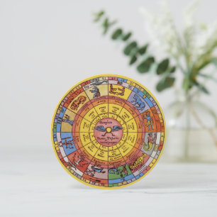 Vintage Astrologi, kelestiellt zodiakhjul Inbjudningar