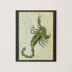 Vintage Astrologi Skorpionens Stjärnbild Zodiak Pussel