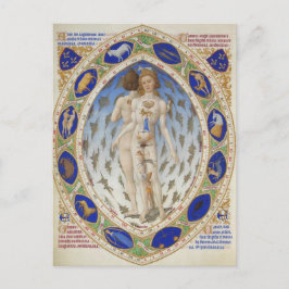 Vintage Astrological Calender Hälsning Helg Vykort