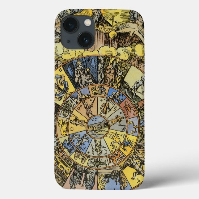 Vintage Astrology, Renaissance Zodiac Wheel, 1555 (Baksida)