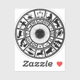 Vintage Astrology Zodiac Wheel Klistermärken
