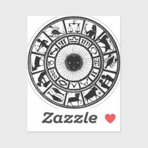 Vintage Astrology Zodiac Wheel Klistermärken