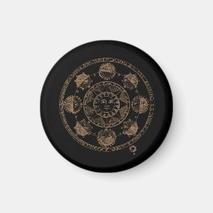 Vintage Astrology Zodiac Wheel Magnet