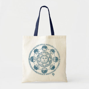 Vintage Astrology Zodiac Wheel Tygkasse