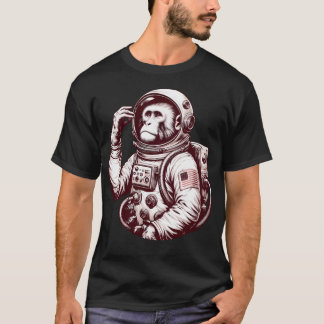 Vintage Astronaut- apa i rymden för astronaut Mo T Shirt