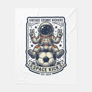 Vintage Astronaut Fotboll Fredstecken Tröja Design Fleecefilt