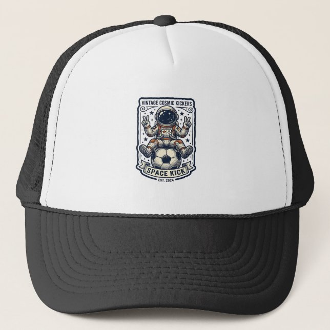 Vintage Astronaut Fotboll Fredstecken Tröja Design Keps (Framsida)