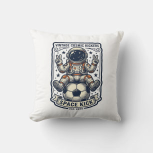 Vintage Astronaut Fotboll Fredstecken Tröja Design Kudde