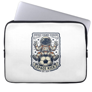 Vintage Astronaut Fotboll Fredstecken Tröja Design Laptop Fodral