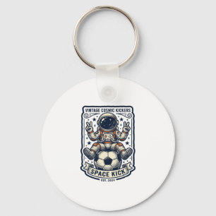 Vintage Astronaut Fotboll Fredstecken Tröja Design Nyckelring