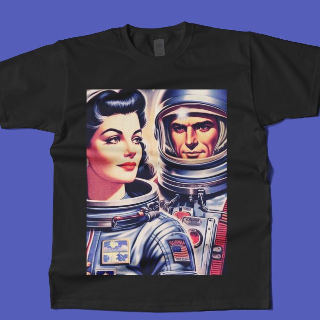 Vintage Astronaut Illustration T Shirt (Skapare uppladdad)