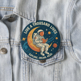 Vintage Astronaut "Live a Thousand Lives" Quote Bu Knapp