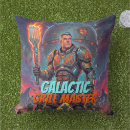 Vintage Astronaut Rymd BBQ Serietecknad Dekor Kudde