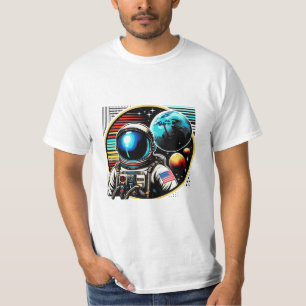 Vintage Astronaut Utforska Cosmos i Shirt T