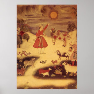 Vintage astronomi, antikisk asiatisk kelestial kon poster
