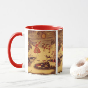 Vintage astronomi, antikt asiatiskt himmelskonst mugg