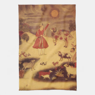 Vintage astronomi, antikt asiatiskt himmelskt kons kökshandduk