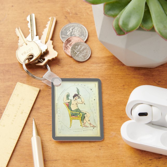 Vintage Astronomi, Cassiopeia Constellation Stars Nyckelring (Skrivbord)