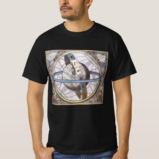 Vintage Astronomi, Celestial av Andreas Cellarius Tee Shirt (Framsida)