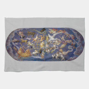 Vintage Astronomi Celestial Constellations Fresco Kökshandduk