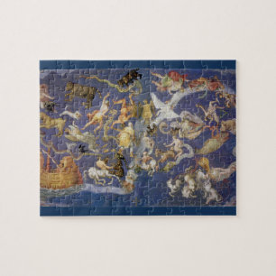 Vintage Astronomi Celestial Constellations Fresco Pussel