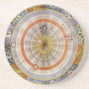 Vintage Astronomi Celestial Copernican Planisphere Underlägg Sandsten