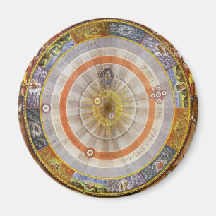 Vintage Astronomi Celestial Copernikansk Planisfär Magnet