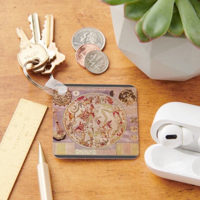 Vintage Astronomi, Celestial Karta av Carel Allard Nyckelring (Skrivbord)