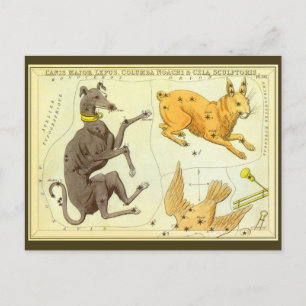 Vintage astronomi, Celestial Karta Star Chart i Hi Vykort