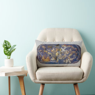 Vintage Astronomi Celestiala Stjärnbilder Fresco Lumbarkudde