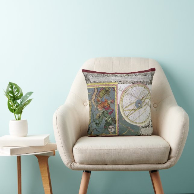 Vintage Astronomi, Comet Väg by Matthaeus Seutter Kudde (Stol)